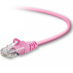 A3L791-03-PNK-S - BELKIN 3ft CAT5e UTP Snagless RJ45 Pink Cable