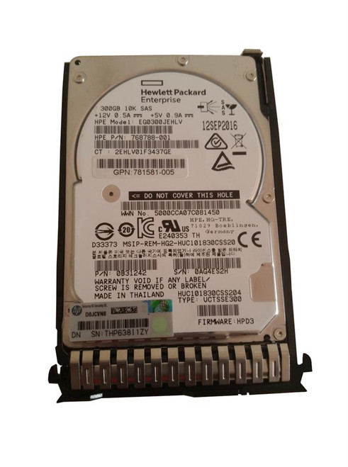 768788-001 - HP 300GB 10000RPM SAS 12Gb/s 2.5" Hot-Plug HDD