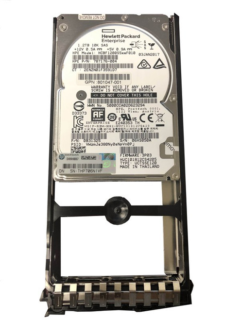 HPE 809598-001 3par Storeserv 20000 1.2tb Sas 12gbps 10000rpm 2.5inch Sff Fips 140-2 Validated Self-encrypting Drive (sed) Hard Drive With Tray