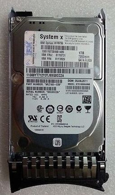 IBM 81Y9730 1tb(1000gb) 7200rpm 6gbps Nl Sata 2.5inch Sff Hot-swap Hard Disk Drive With Tray