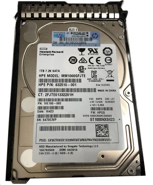 832510-001 - HP 1TB 7200RPM SATA 6Gb/s 2.5" Hot-Plug HDD