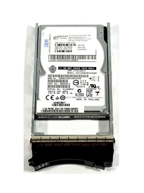 IBM 90Y8999 300gb 10000rpm Sas 6gbps 2.5inch Sff Hot Swap Hard Drive With Tray For Ibm Ds3524 Series