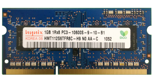 Hynix 1GB DDR3-1333MHz SoDIMM Memory Module for Laptops - Single-Rank, Non-ECC, CL9 - Part Number: HMT112S6TFR8C-H9-06