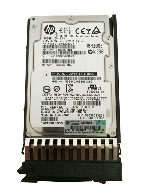 HP J9F40A 300GB 15000RPM SAS 12Gb/s SFF HDD for MSA Storage