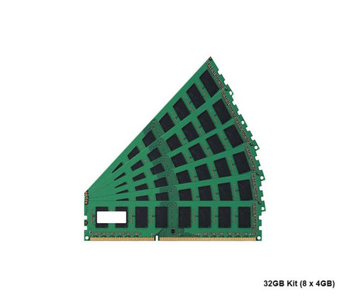 WX615AV - HP 32GB Kit (8x4GB) PC3-10600 DDR3-1333MHz ECC Unbuffered CL9 UDIMM Dual-Rank Memory