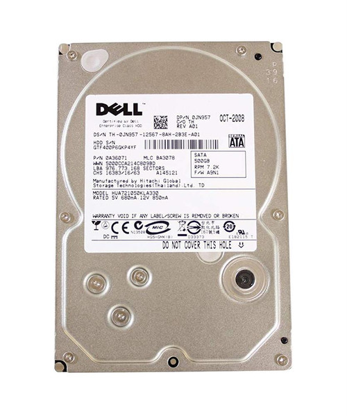 Dell JN957 500GB 7200RPM SATA 3Gb/s 3.5 Hard Drive