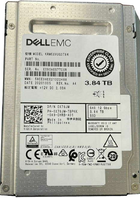 TOSHIBA KRM5XVUG3T84 3.84tb Sas 12gbps 2.5inch Rm5 Mixed Use Enterprise Internal Solid State Drive