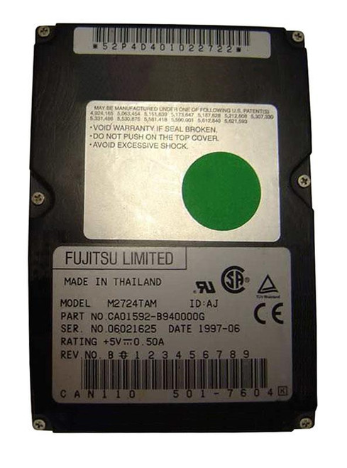 M2724TAM - Fujitsu 1.63GB 4200RPM IDE 2.5" HDD