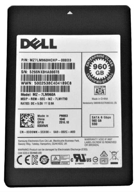 MZ7LM960HCHP-000D3 - Samsung 1.92TB SATA 6Gb/s 2.5" Read Intensive SSD