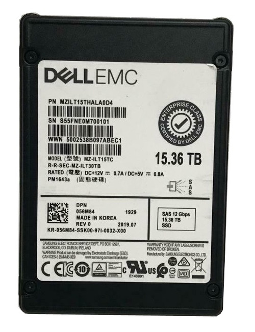 SAMSUNG MZ-ILT15TC Pm1643a 15.36tb Sas 12gbps 2.5inch Enterprise Internal Solid State Drive