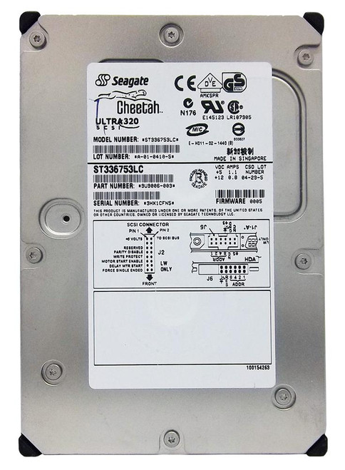 Seagate ST336753LC Cheetah 15K.3 36.7GB 15000RPM SCSI Hard Drive