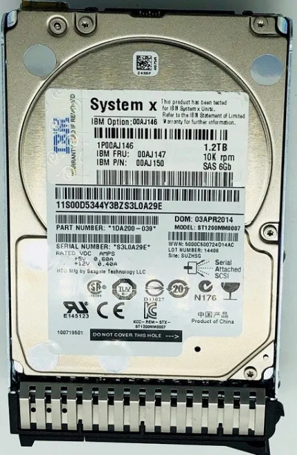 00AJ150 - IBM 1.2TB 10000RPM SAS 6Gb/s 2.5" HDD