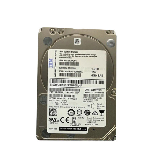 00AK204 - IBM 1.2TB 10000RPM SAS 6Gb/s 2.5" HDD