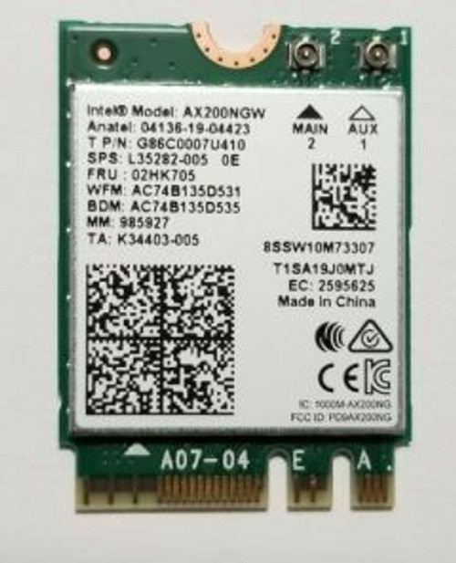 AX200NGW - Intel Wireless Wi-Fi+ Bluetooth 5.1 Dual Band Card