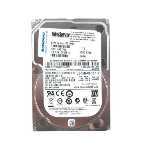 03T7735 - Lenovo 1TB 7200RPM SATA 6Gb/s 2.5" Hot Swap HDD
