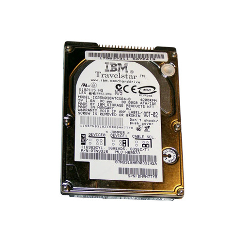07N9318 - IBM 30GB 4200RPM ATA/100 2.5" HDD