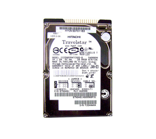 07N9481 - IBM 20GB 5400RPM IDE ATA-100 8MB 2.5" HDD