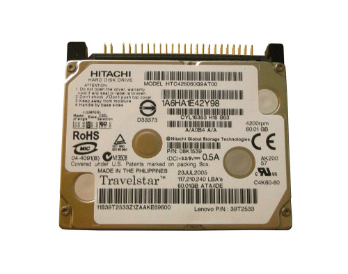 08K1539 - Hitachi 60GB 4200RPM 1.8" IDE HDD