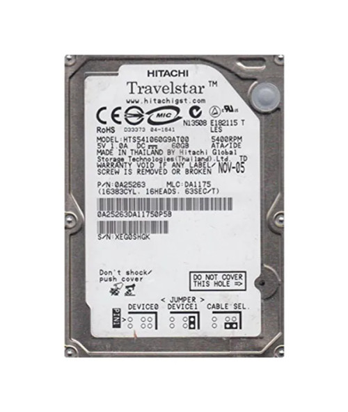 0A25263 - Hitachi 60GB 5400RPM IDE ATA-100 8MB 2.5" HDD