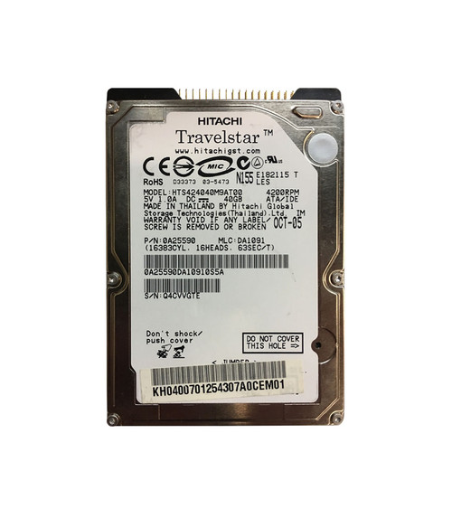 0A25590 - Hitachi 40GB 4200RPM 2.5" IDE HDD