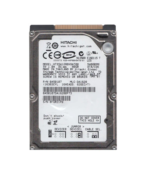 0A50107 - Hitachi 80GB 5400RPM IDE/ATA 8MB 2.5" HDD