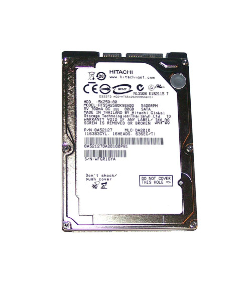 Hitachi 80GB 5400RPM SATA 2.5 Hard Drive for Travelstar - 0A52127