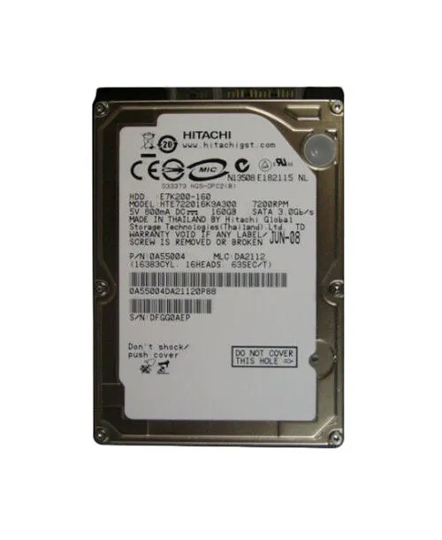 0A55004 - HGST 160GB 7200RPM SATA 3Gb/s 2.5" HDD
