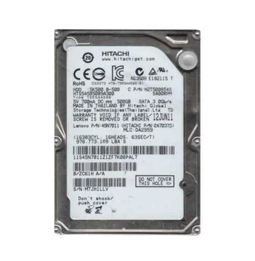 0A70375 - Hitachi 500GB 5400RPM SATA 8MB 2.5" HDD