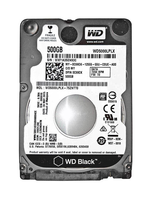 0CXKCK - Dell 500GB 7200RPM 32MB SATA 2.5" HDD
