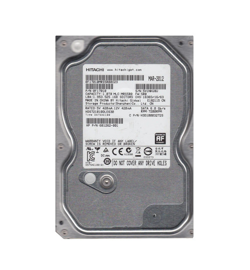 0F17010 - Hitachi 1TB 7200RPM SATA 6Gb/s 32MB 3.5" HDD