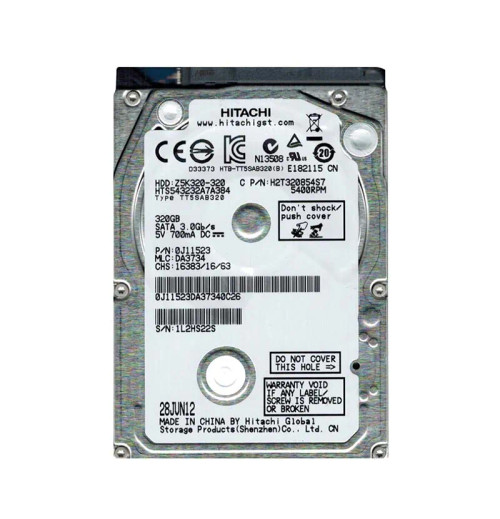 0J11523 - HGST 320GB 5400RPM SATA 8MB 2.5" HDD