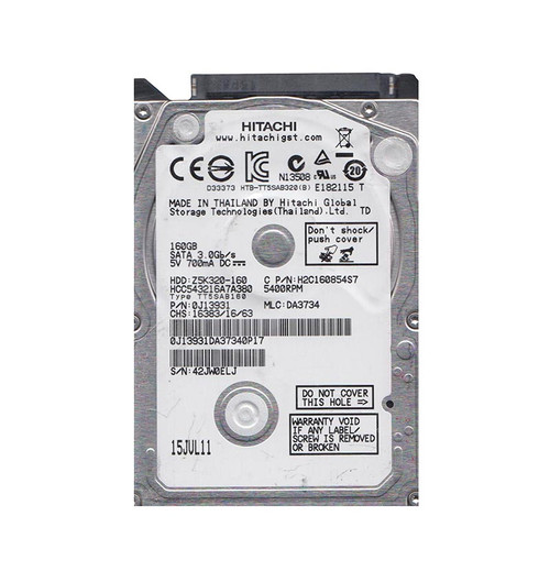 0J13931 - Hitachi 160GB 5400RPM SATA 3Gb/s 2.5-inch Hard Drive