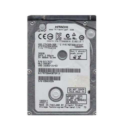 0J17673 - Hitachi 320GB 7200RPM SATA 3Gb/s 2.5-inch Hard Drive