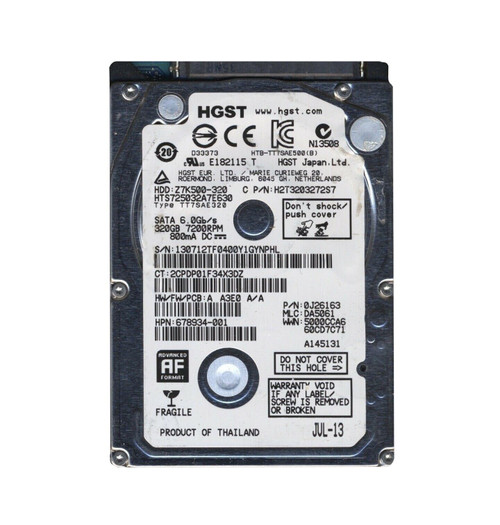 0J26163 - Hitachi 320GB 7200RPM SATA 6Gb/s 2.5-inch Hard Drive