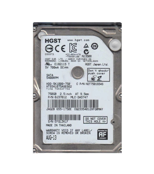 0J37012 - HGST 750GB 5400RPM SATA 6Gb/s 2.5" HDD