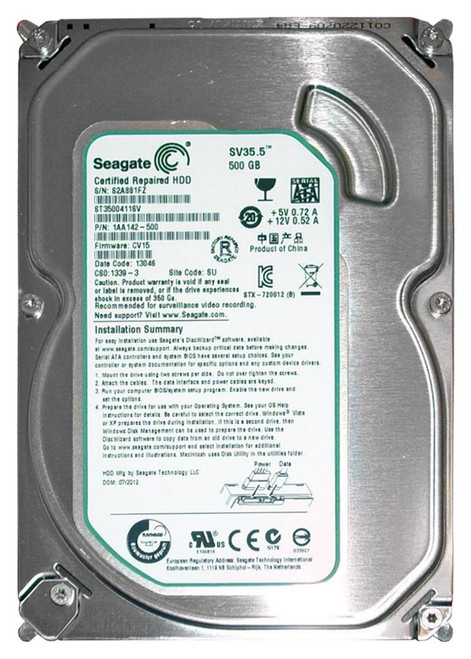 1AA142-500 - Seagate 500GB 7200RPM SATA 6Gb/s 3.5" HDD
