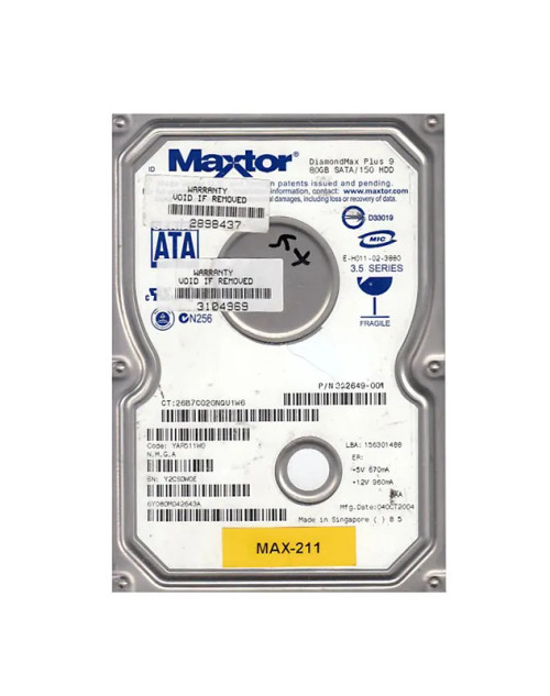 332649-001 - HP 80GB 7200RPM SATA 3.5" HDD