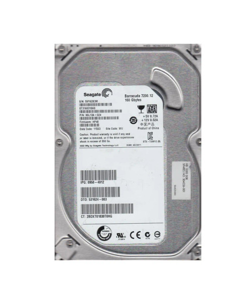 504521-001 - HP 160GB 7200RPM SATA 3.5" HDD