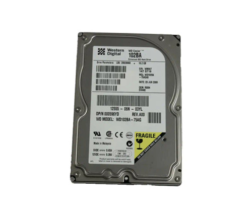 596YD - Dell 10.2GB 7200RPM IDE 3.5" HDD