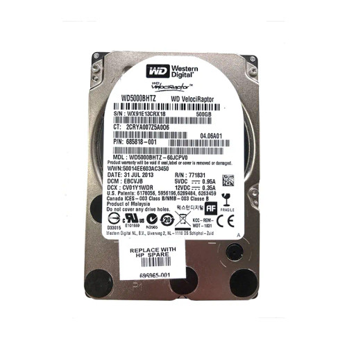 696965-001 - HP 500GB 10000RPM SATA 6Gb/s 3.5" HDD