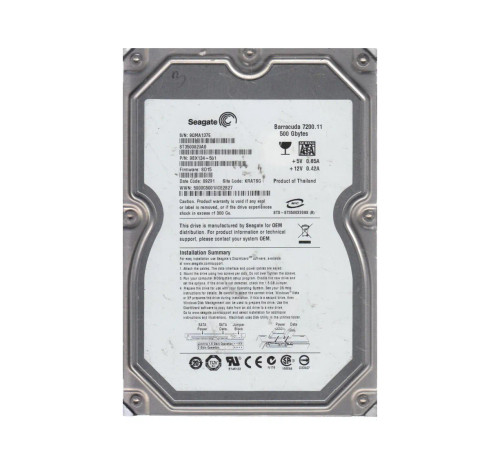 9BX134-501 - Seagate 500GB 7200RPM SATA 3Gb/s 3.5" HDD