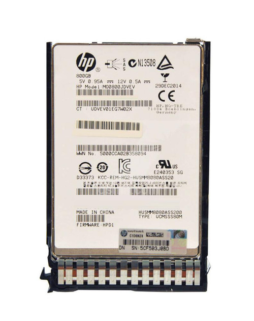 844022-001 - HPE 800GB SAS 12Gb 2.5" Write Intensive SSD