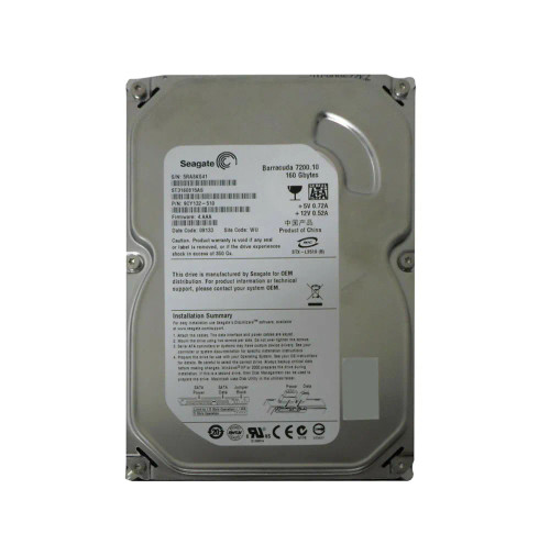9CY132-510 - Seagate 160GB 7200RPM SATA 3Gb/s 8MB 3.5" HDD