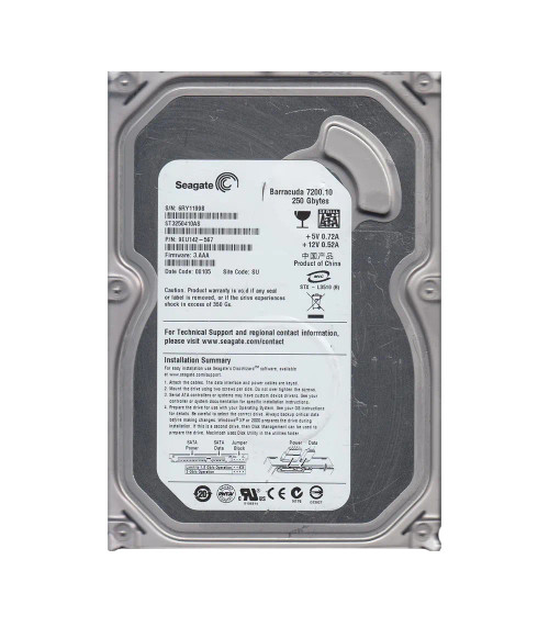 9EU142-567 - Seagate 250GB 7200RPM SATA 3Gb/s 16MB 3.5" HDD