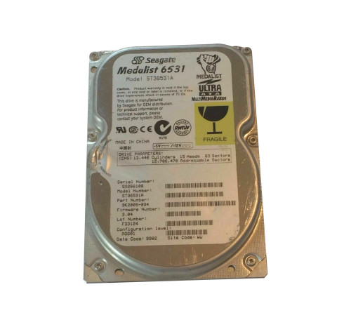 9K2005-034 - Seagate 6.5GB 5400RPM IDE 3.5" HDD