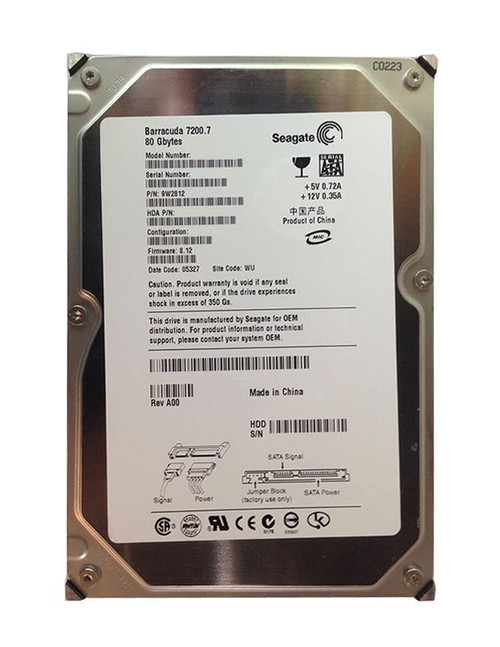 9W2812-582 - Seagate 80GB 7200RPM SATA 8MB 3.5" HDD