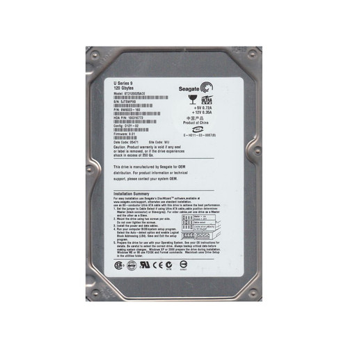9W6023-160 - Seagate 120GB 7200RPM IDE ATA/100 2MB 3.5" HDD