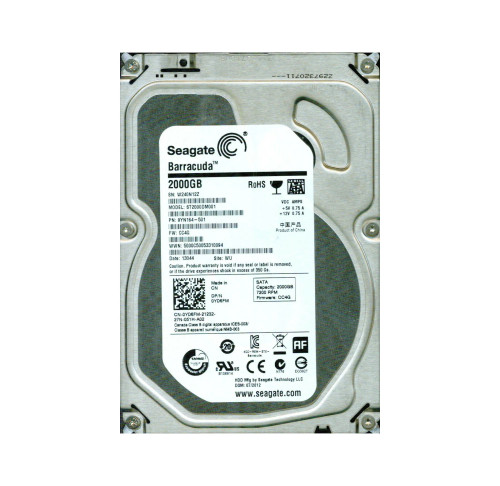 9YN164-501 - Seagate 2TB 7200RPM SATA 6Gb/s 3.5" HDD
