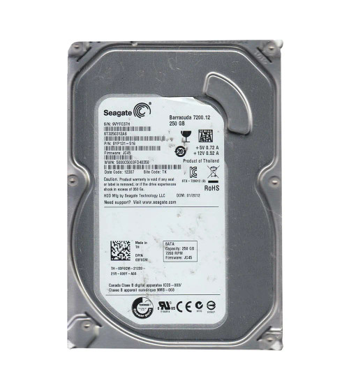 9YP131-516 - Seagate 250GB 7200RPM SATA 6Gb/s 3.5" HDD