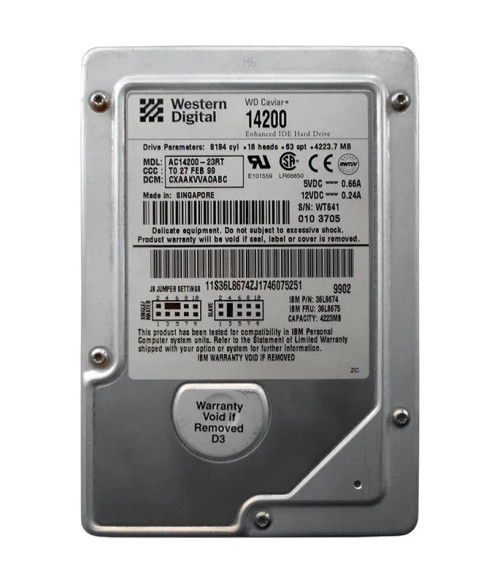 AC14200-23RT - Western Digital 4.2GB 5400RPM EIDE 3.5" HDD
